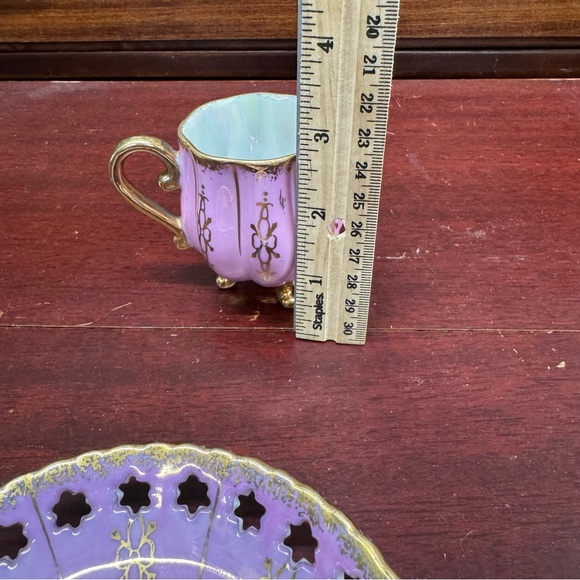 Enesco Tea China Cup & Saucer Japan Pink Gold Vintage - Picture 15 of 16